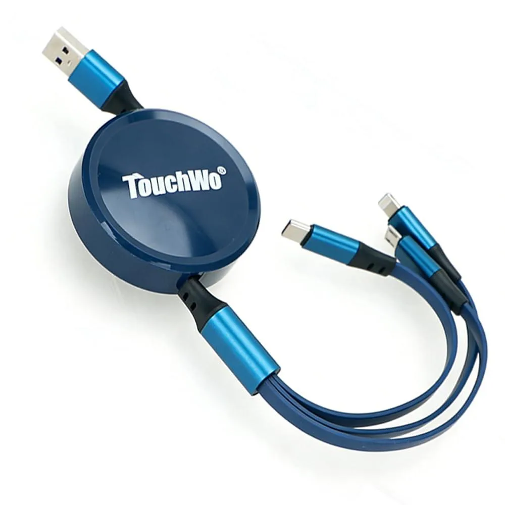Mobee Mobee 3-in-1 Retractable Cable Lightning Type-C Micro USB 20-100cm — product photo