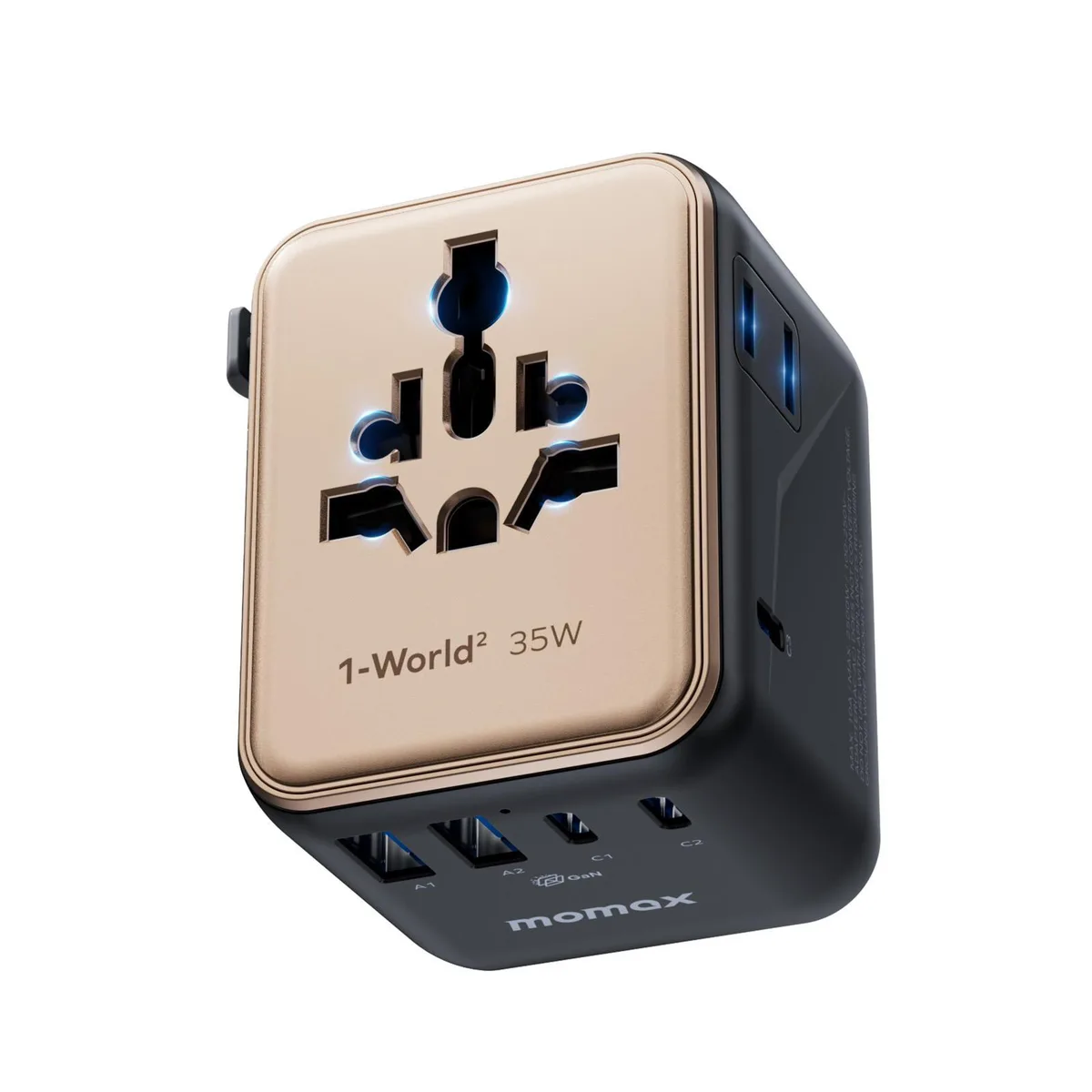 MOMAX Technology Ltd. MOMAX Technology Ltd. UA27 7-in-1 Power Adapter 35W Gold — product photo