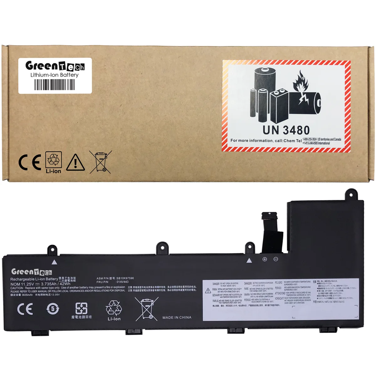 NShi NShi 01AV443 42Whr 3-cell laptop battery for ThinkPad Yoga 11E — product photo