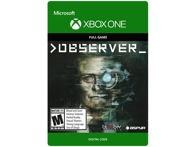 Digital game code card for Observer Xbox One horror game