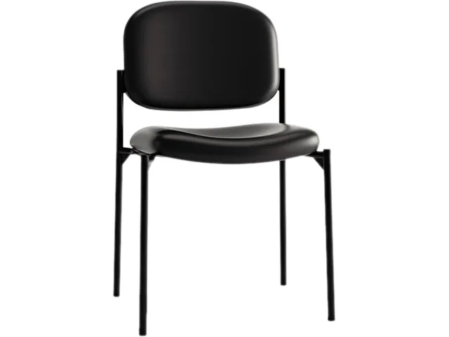 HON HON HVL606.SB11 Scatter Stacking Guest Chair Black Leather 21" D x 21.25" W x 32.75" H 250 lb — product photo