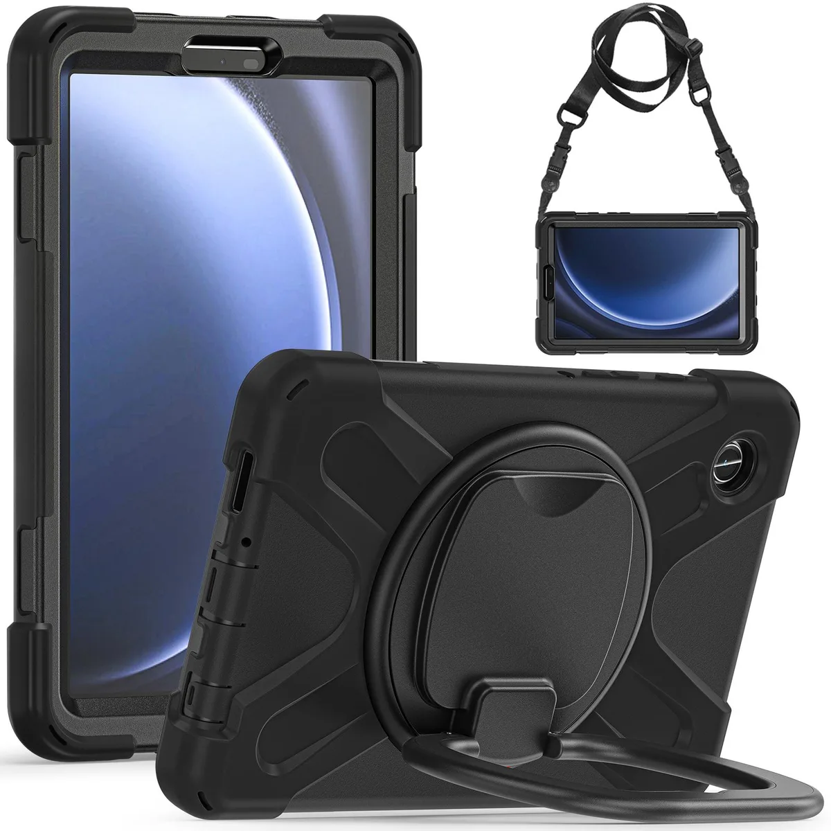 BONAEVER BONAEVER SM-X110/SM-X115/SM-X117 rugged military grade rotatable stand shoulder strap laptop case — product photo