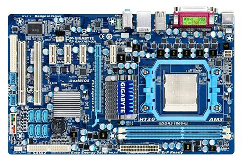 GIGABYTE GIGABYTE GA-770T-D3L DDR3 AMD Motherboard AM3 Socket — product photo