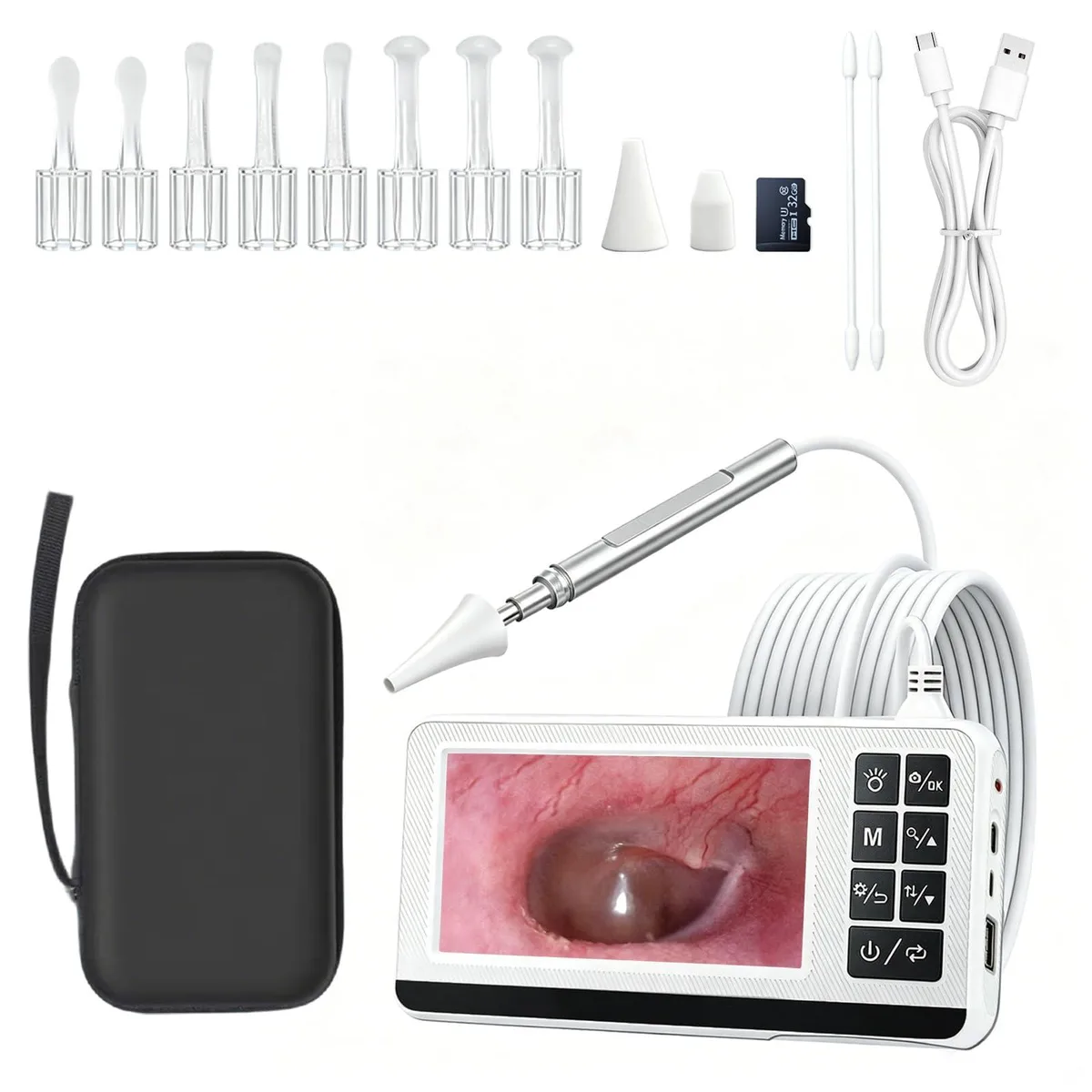 AudScope Digital Otoscope 4.5" Screen 3.9mm Camera 32GB Card — product photo