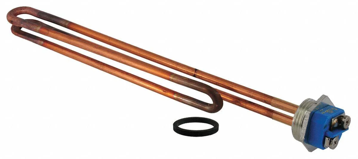 Copper threaded heating element with folded-back loop, 11.81 in insert length