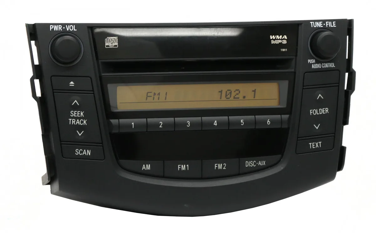 1 Factory Radio 1 Factory Radio 86120-42160 AM FM mp3 CD Receiver 2006-08 RAV4 Face 11811 — product photo