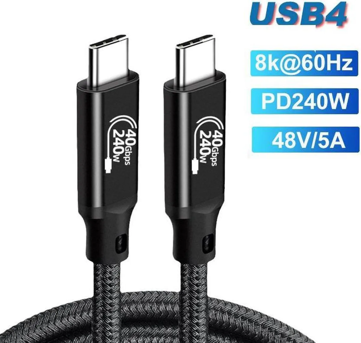 SMUGDESK SMUGDESK USB4 Cable 40Gbps 240W 3.3ft USB C to USB C — product photo