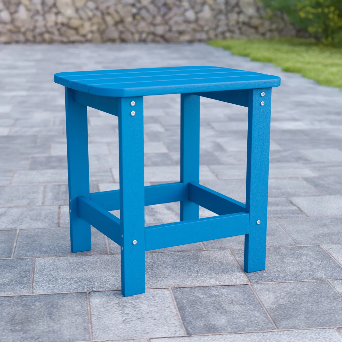 Flash Furniture Flash Furniture Charlestown All-Weather Poly Resin Adirondack Side Table Blue — product photo