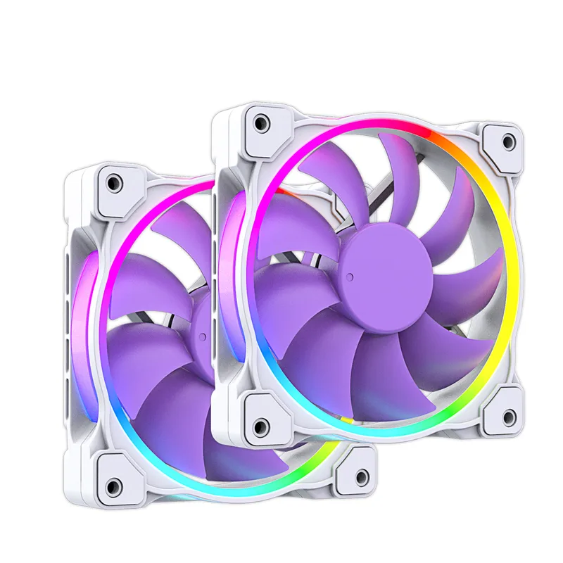 SXDOOL SXDOOL ZF-12025-PURPLE 120mm case fan Purple ARGB PWM 900-2000 RPM 55.2 CFM 16.3-33.5 dB(A) — product photo