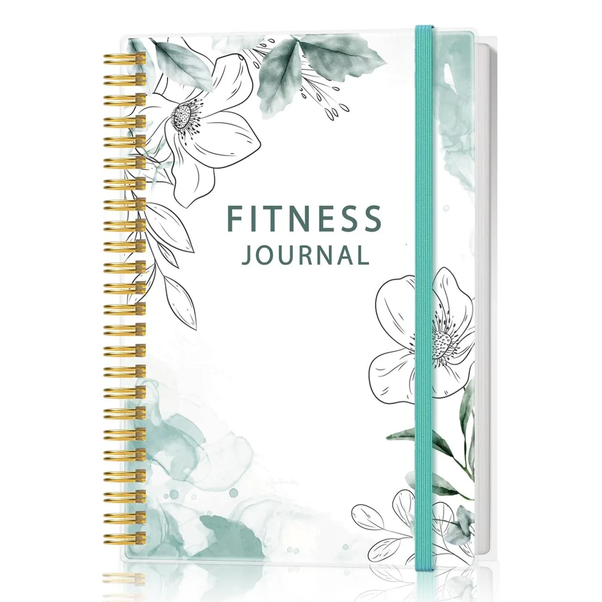  Heveboik Fitness Journal A5 Spiral-Bound 160 Pages Blue-Flower — product photo