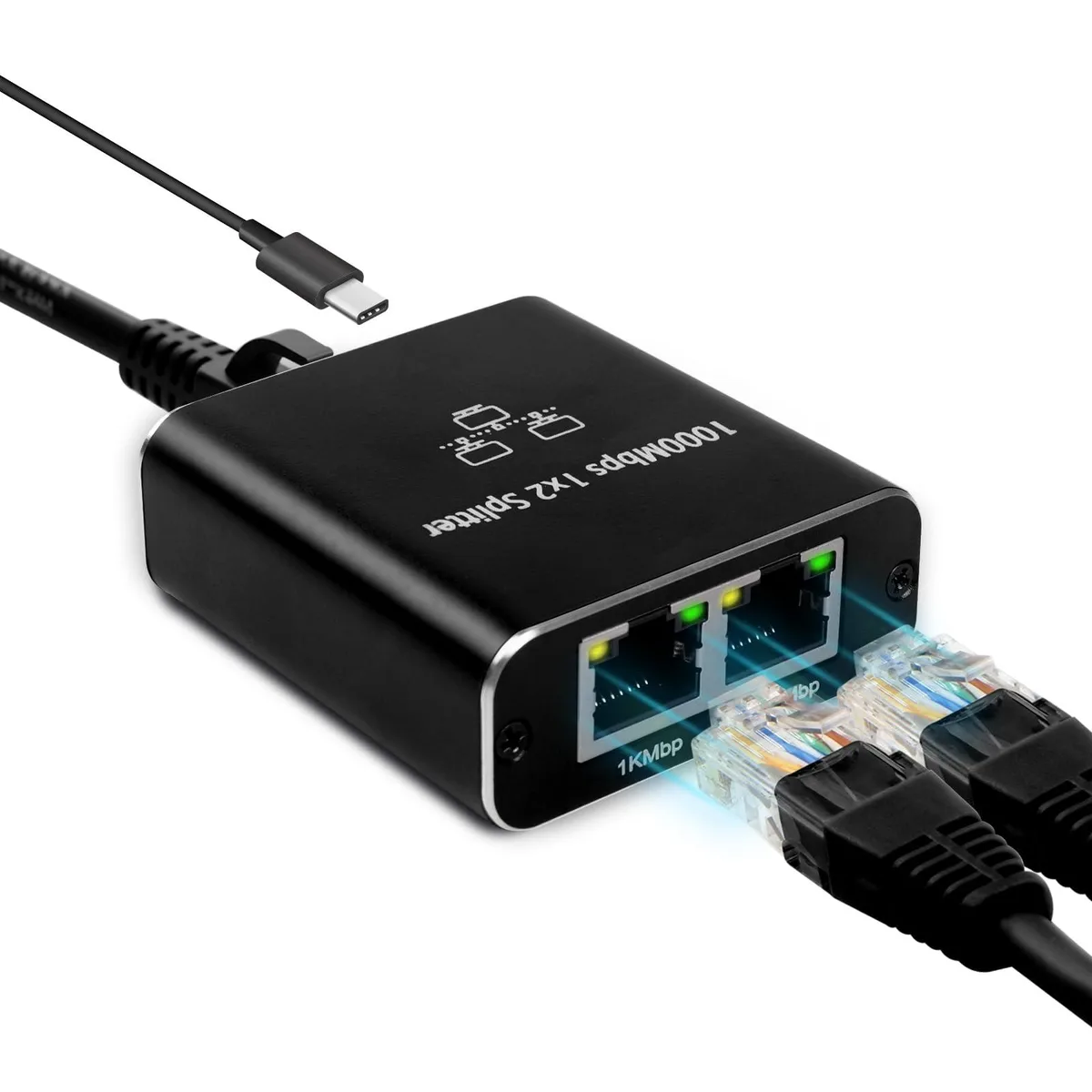  AVer KUOLAO1 Gigabit Ethernet Splitter 1 to 2 Port 1000Mbps — product photo