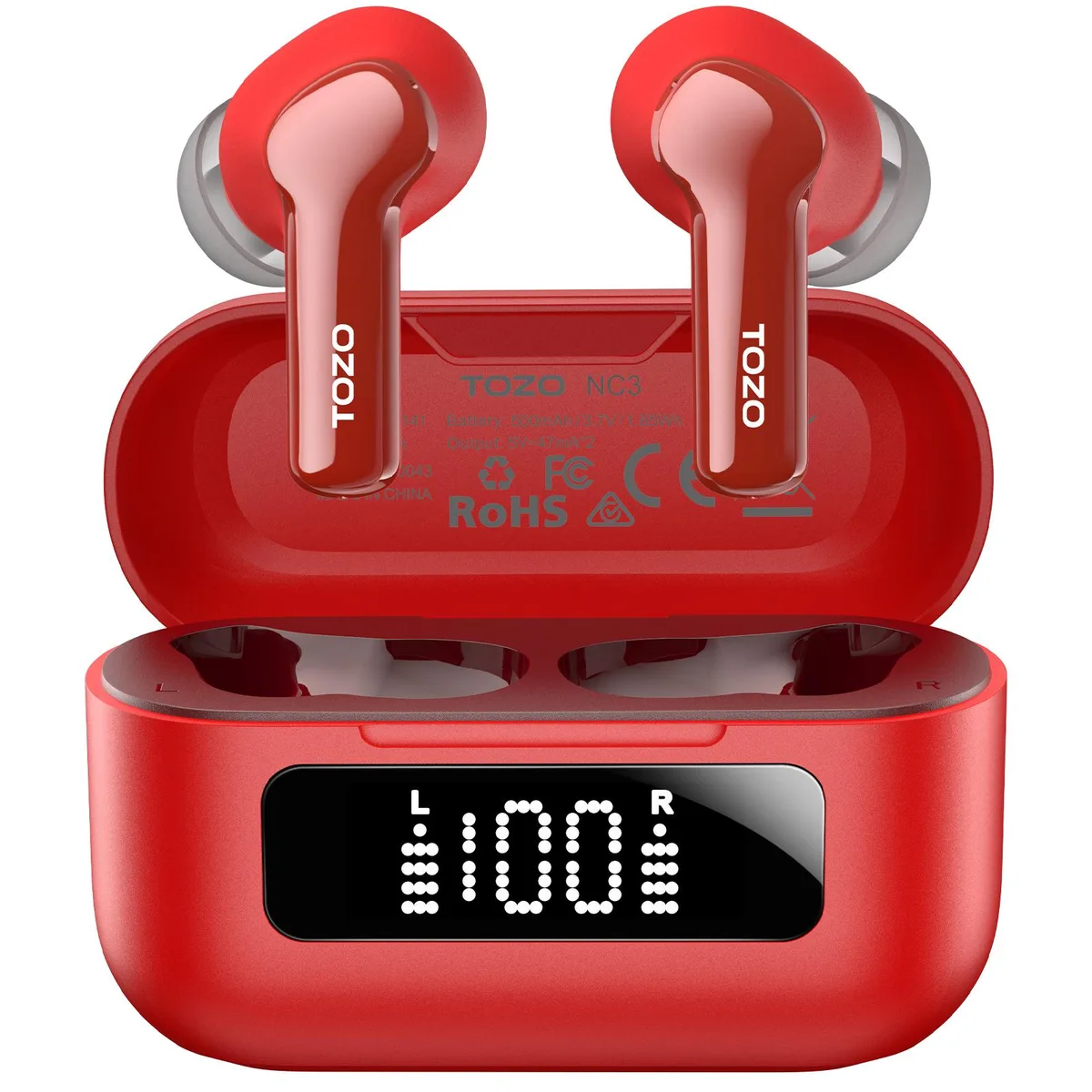 TOZO Store TOZO Store NC3 Hybrid ANC Earbuds Red — product photo