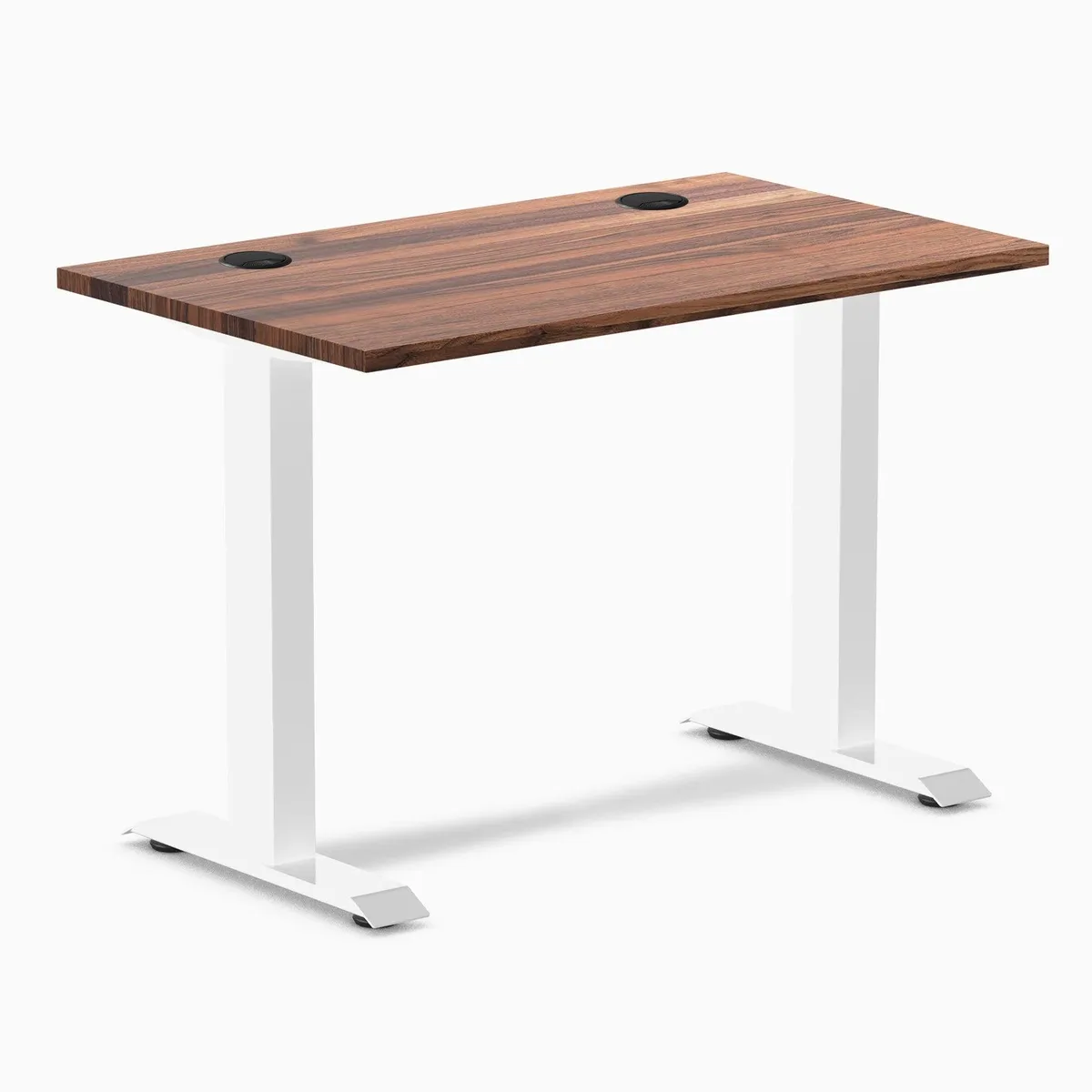 Desky Desky Zero Mini Hardwood Desk Walnut / White 40 x 24 in with Grommets — product photo