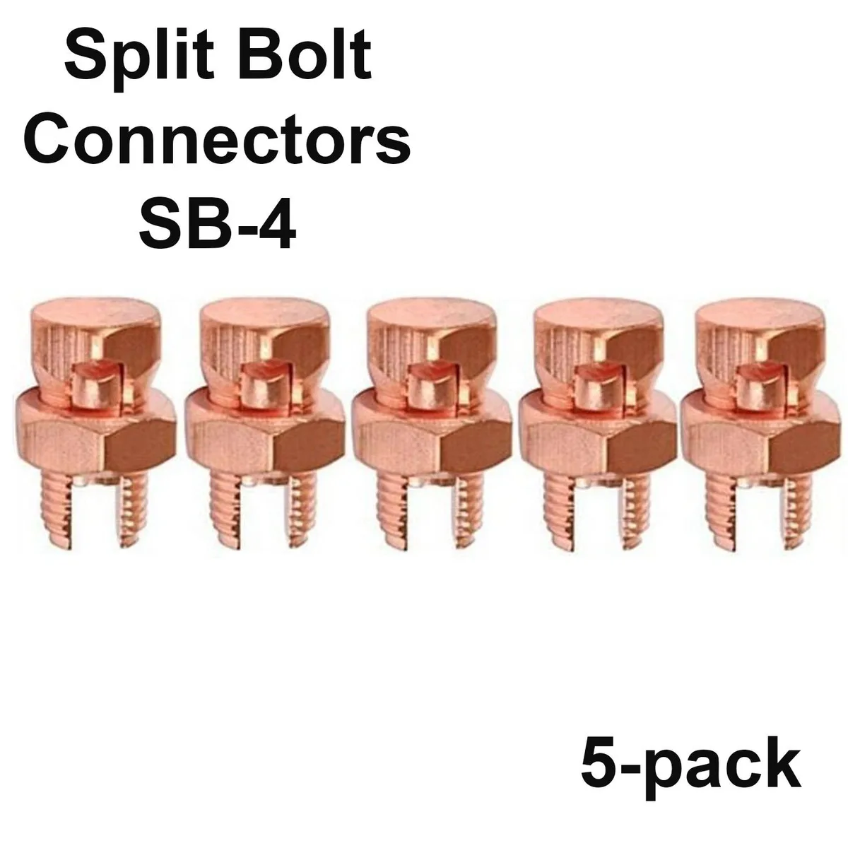 SatelliteSale SatelliteSale 5PSB4 Split Bolt Connectors 5 Pack 4-8 Gauge UL Listed 14 Solid — product photo