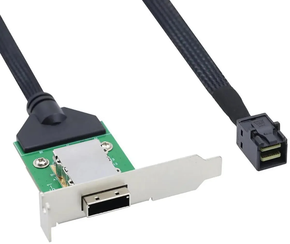 Short Mini SAS HD SFF8643 to SFF8088 cable, .5m