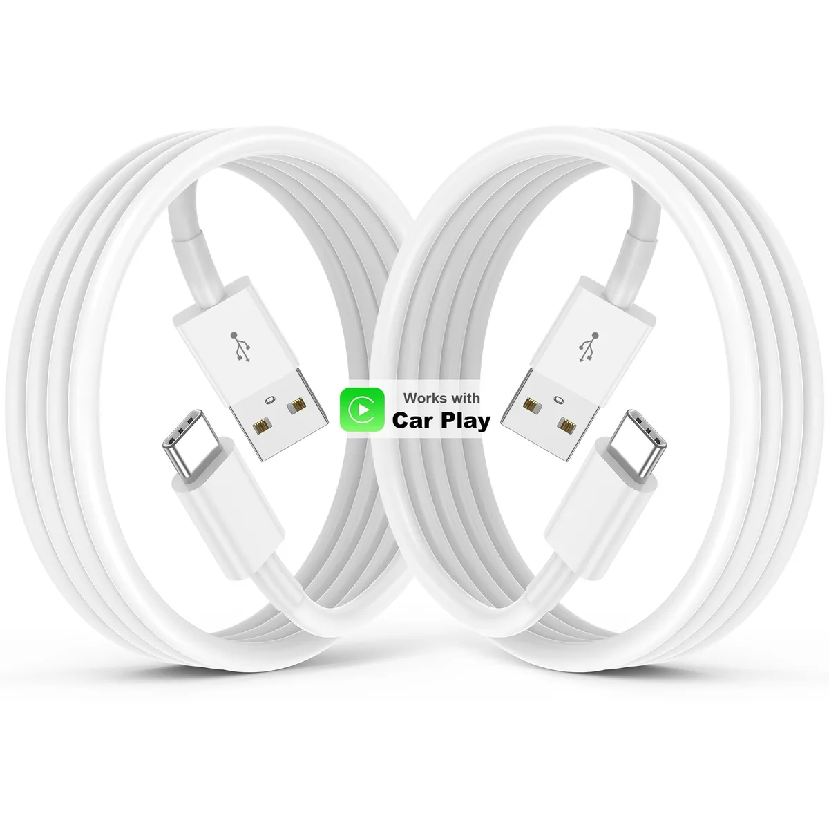  Ailawuu AI220 USB A to USB C cable 3 ft 2-pack White — product photo