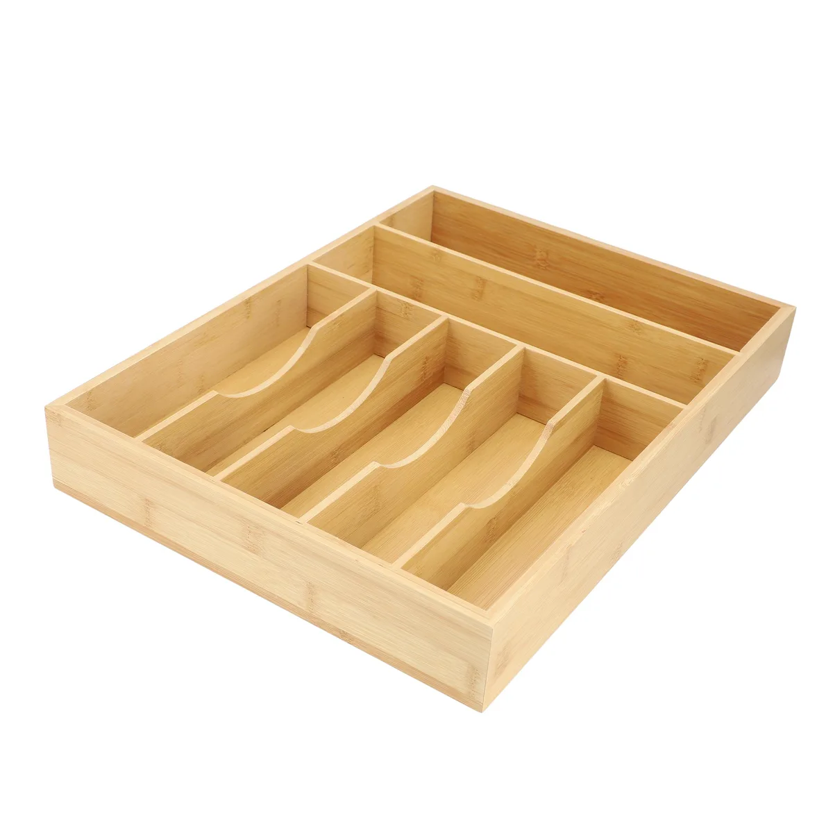 MegaChef MegaChef Bamboo 7-Section Drawer Organizer Light Brown — product photo