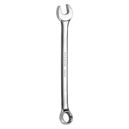 Chrome-finish 16 mm combination wrench with offset heads