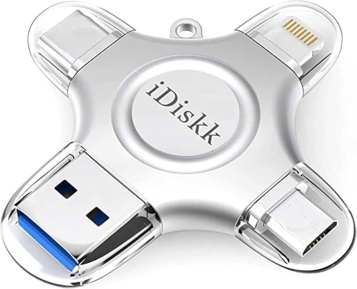 iDiskk iDiskk 128MB USB 3.0 Lightning 4-in-1 USB flash drive Silver — product photo