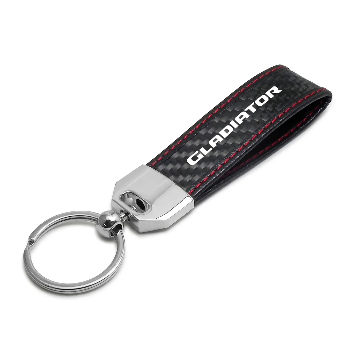 iPick Image, LLC iPick Image, LLC Jeep Gladiator Carbon Fiber Loop Strap Key Chain Red Stitching — product photo