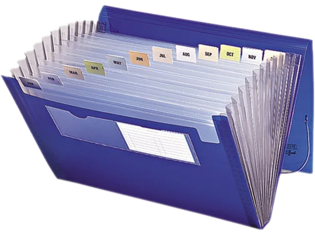 Smead Smead 70876 Expanding File Folder, 12 Pockets, Letter, Blue/Clear — product photo