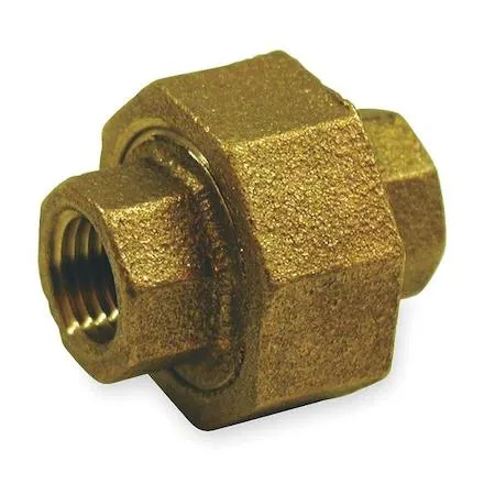 Brass union coupling, 3/4 inch female NPT, Class 125, 200 psi
