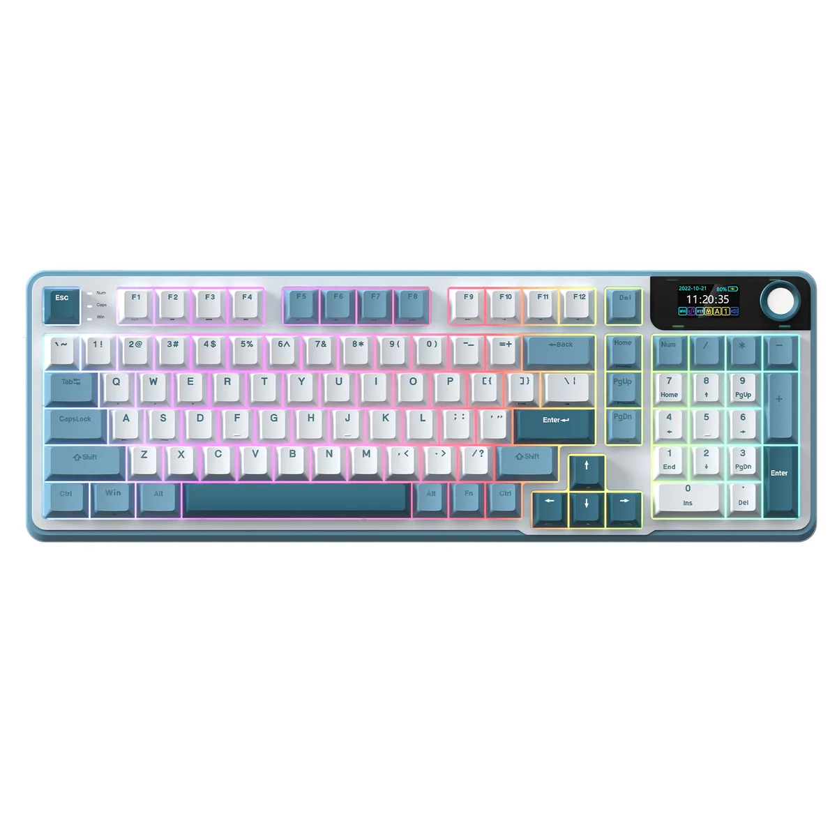 Rosewill Rosewill NEON S96 WBL gaming keyboard, 96% layout, 98 keys, Outemu Blue, white — product photo