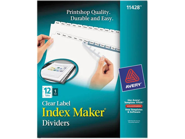 Avery Avery 11428 Index Dividers 12 Tabs White 8-1/2" x 11 — product photo