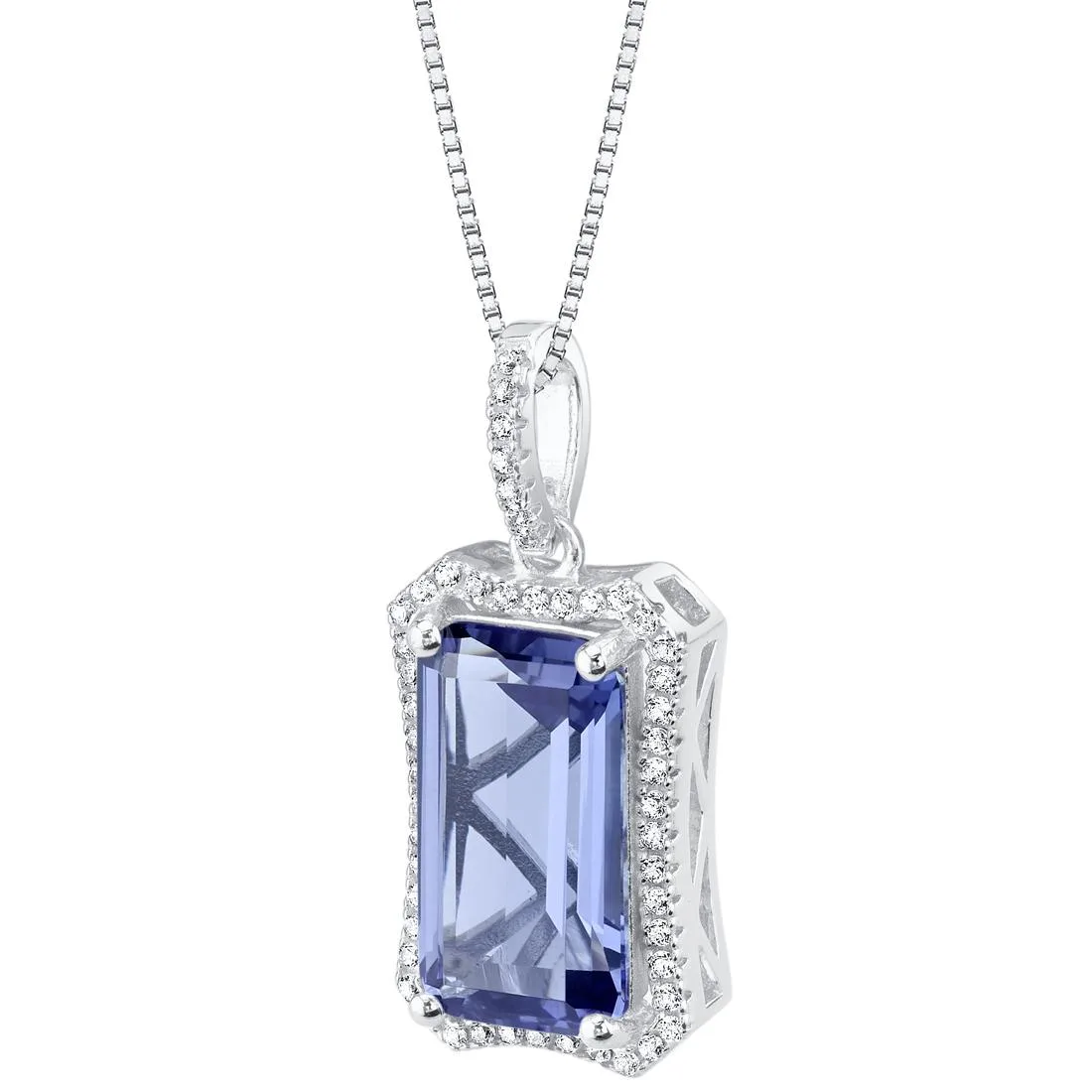 Oravo Oravo Simulated Tanzanite Sterling Silver Celestial Pendant Necklace 18" 5.25ct 925 — product photo