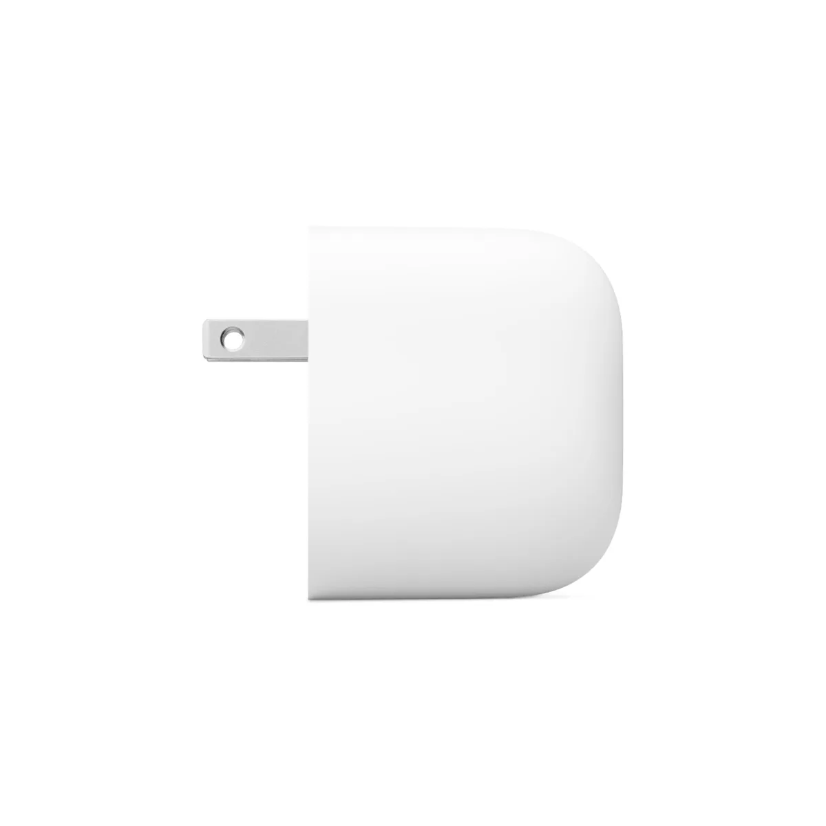 Compact white USB-C wall charger with foldable prongs