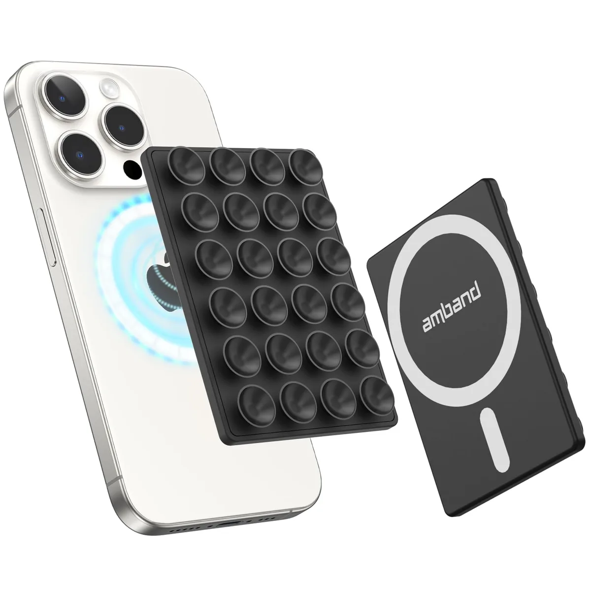  amBand MagS Magnetic Suction Phone Mount Black 3.0x2.0x.3 in 24 cups — product photo