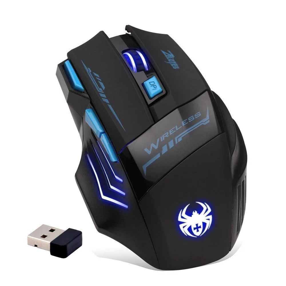  Zelotes F14 Wireless Gaming Mouse 2400 DPI 7 Button Black — product photo