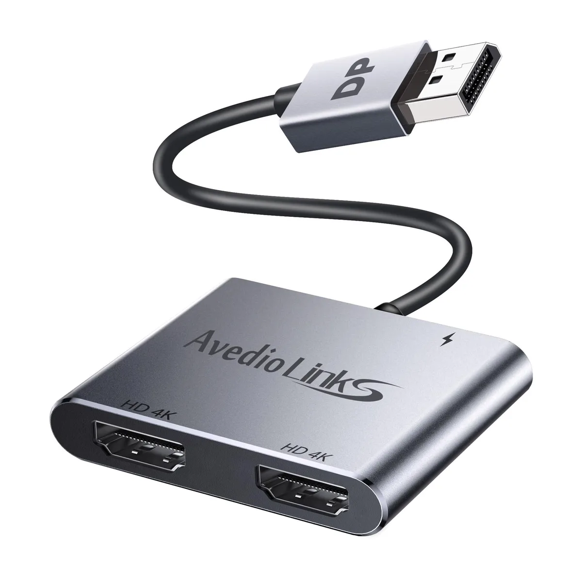 KEHIPI KEHIPI DisplayPort to Dual HDMI Adapter 4K 60Hz Grey — product photo