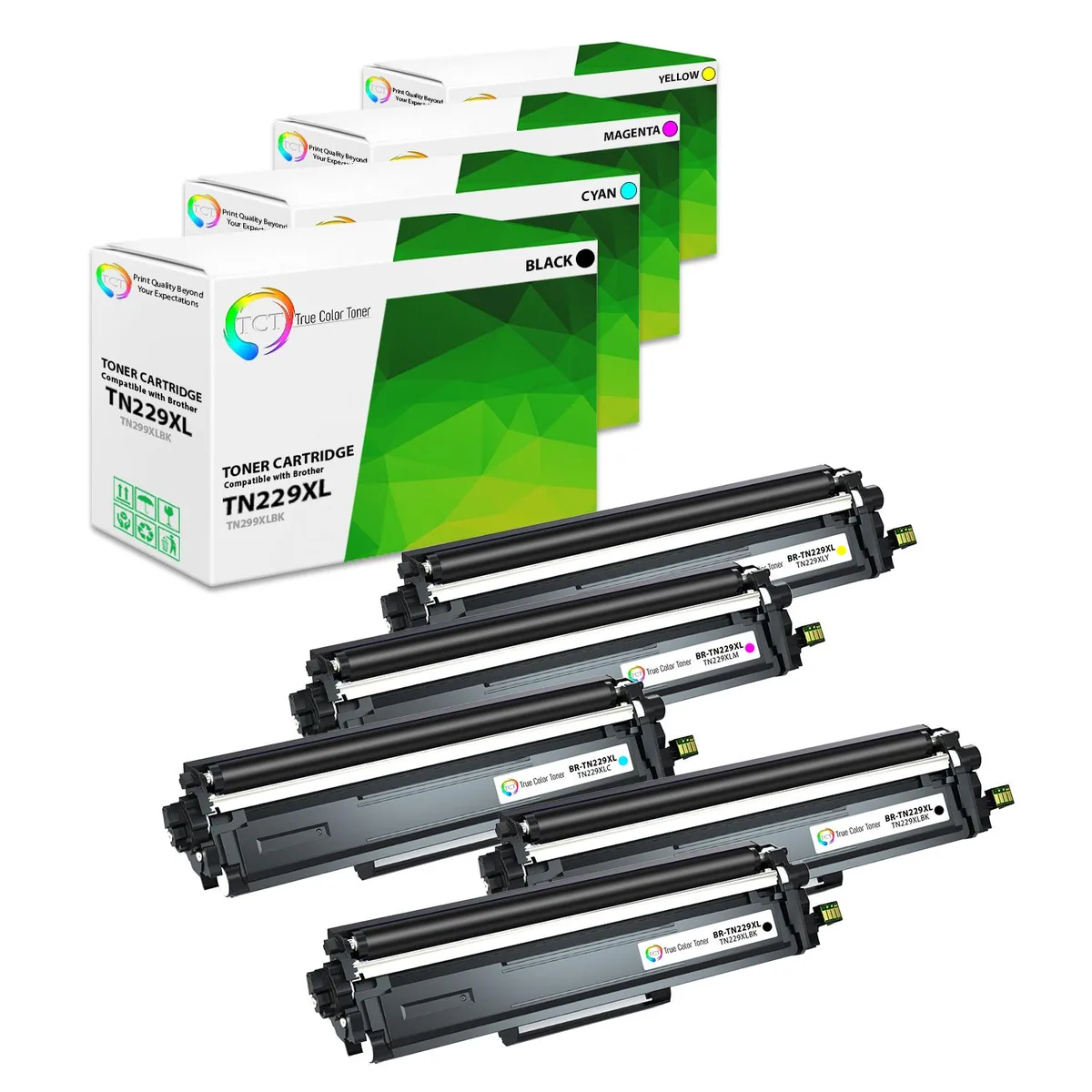 TCT TCT TN229 High Yield Toner Cartridge 5 Pack 4 Colors — product photo