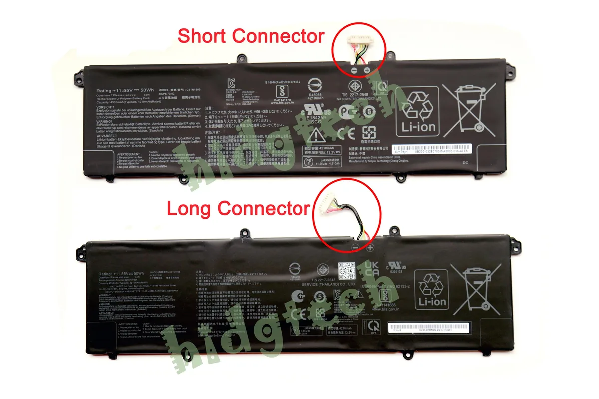 Beisite Beisite C31N1905 laptop battery 11.55V 50Wh long connector — product photo