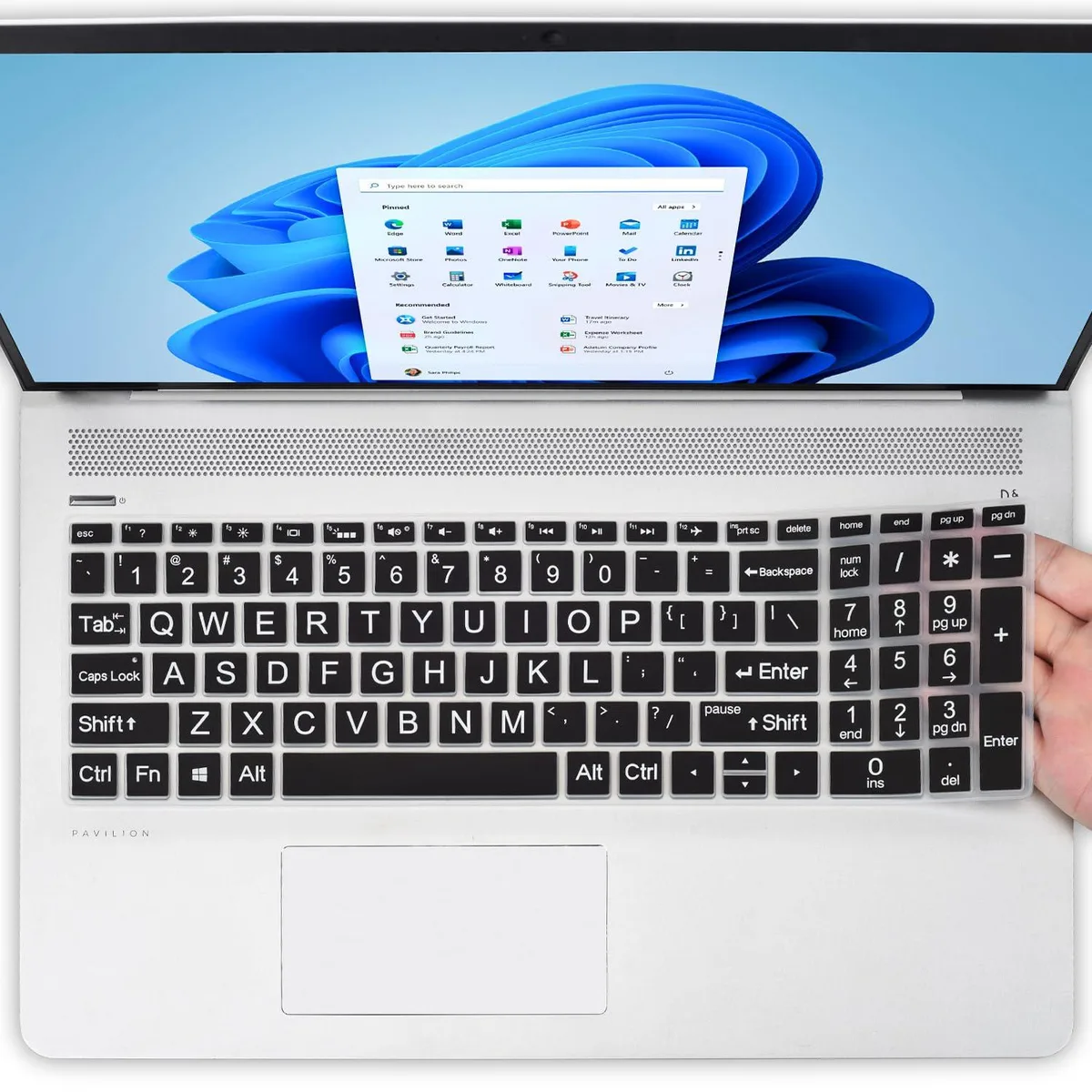  CaseBuy Keyboard Cover Large Letters 15.6" HP Black — product photo