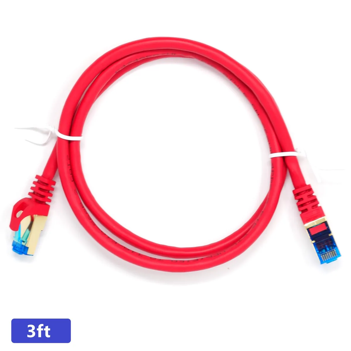 QualGear QualGear QG-CAT7R-1FT-BLK Cat 7 RJ45 Ethernet Cable 3 ft Red Shielded — product photo
