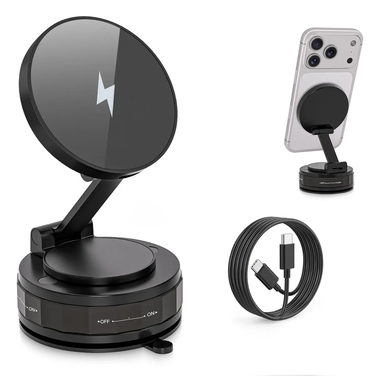  SANYO Samsung Gala 15W MagSafe Car Mount Charger 360° 6FT USB-C — product photo