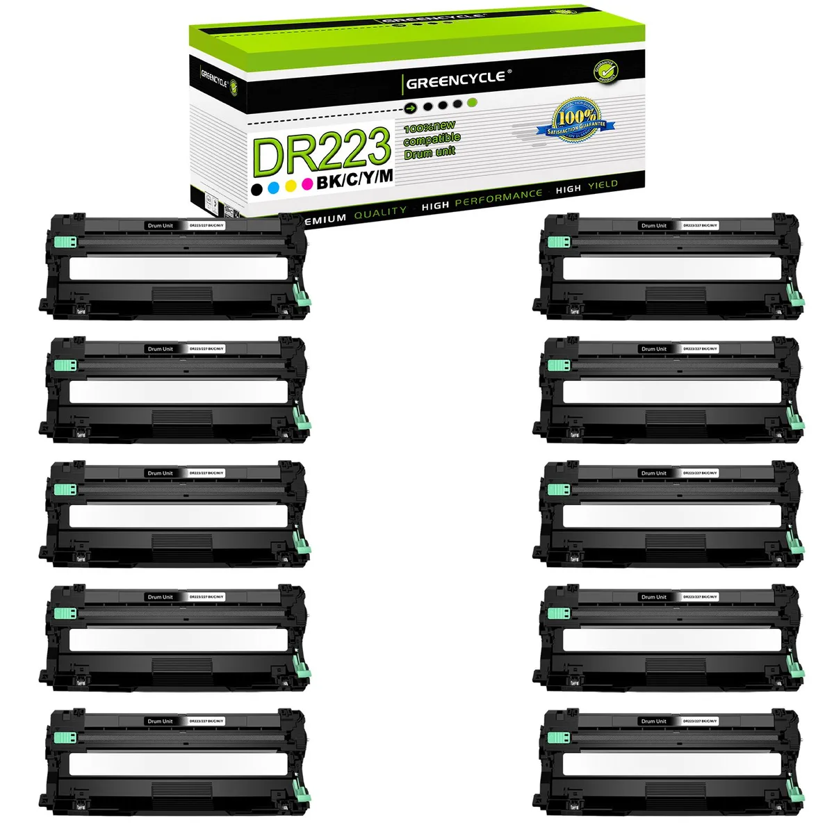 GREENCYCLE GREENCYCLE DR223CL 10 Pack Drum Unit Toner Cartridge — product photo