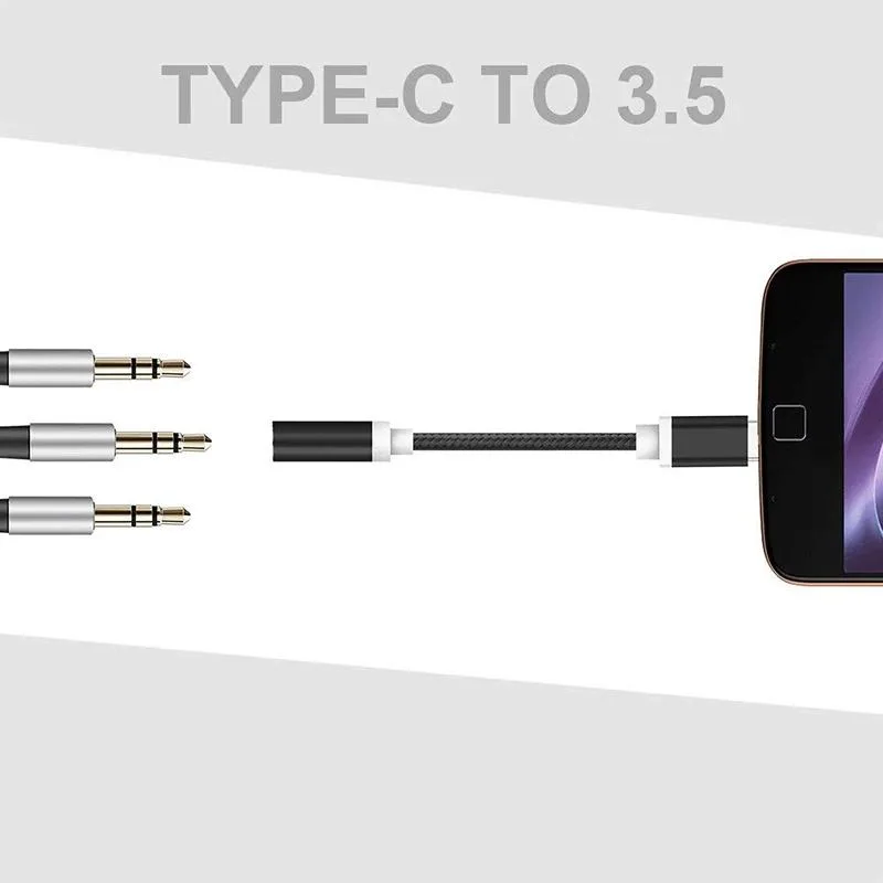 Hetai Tech Hetai Tech USB-C to 3.5 mm Headphone Adapter for Note 10 Plus S20 Ultra Pixel 3 4 2 — product photo