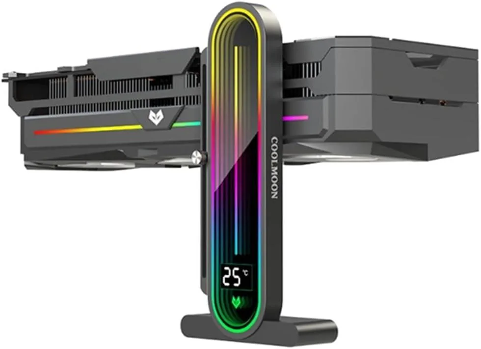 BFKK BFKK GPU Support Bracket Height Adjustable 35-157mm RGB Temperature Display Black — product photo
