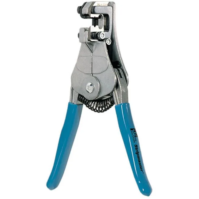 Yellow and black wire stripper, 7 inch zinc die-cast frame, spring-loaded plastic handles