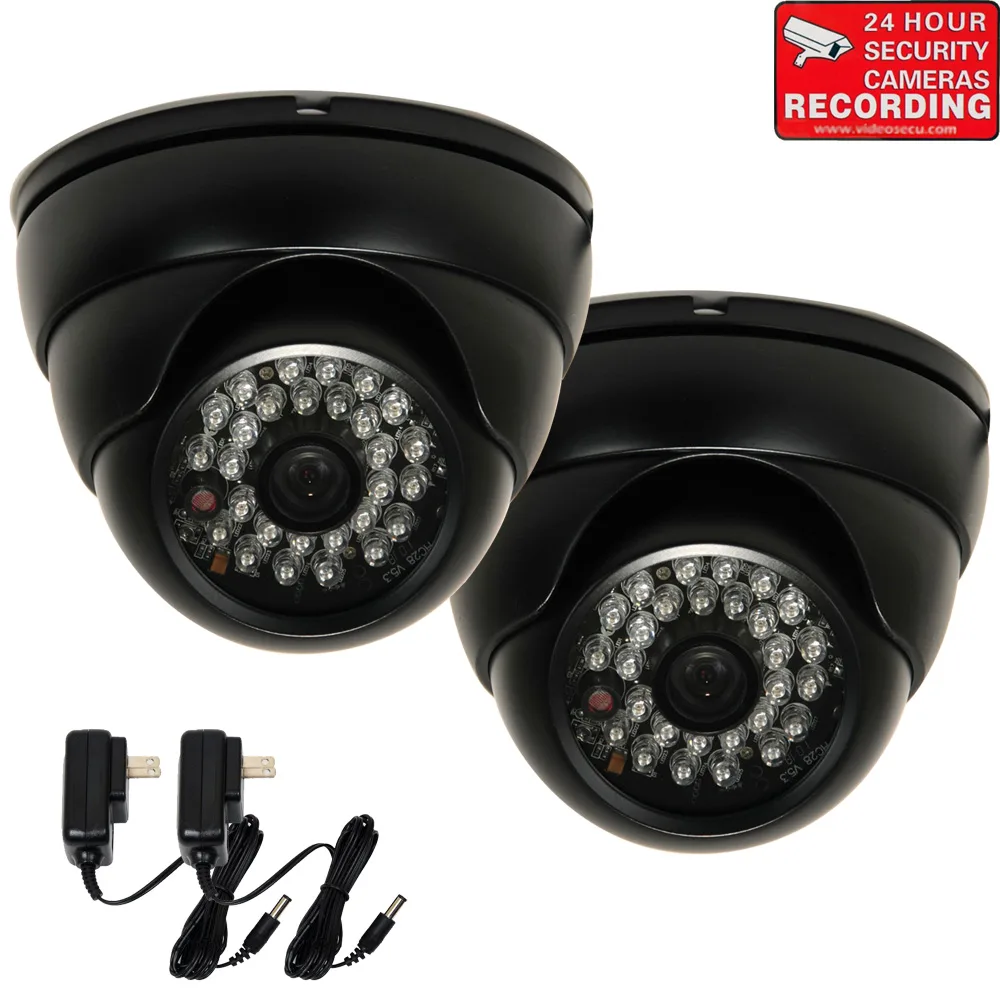 VideoSecu VideoSecu VD6HBLK2 2 Pack Analog Camera 600TVL 28 LED 3.6mm — product photo