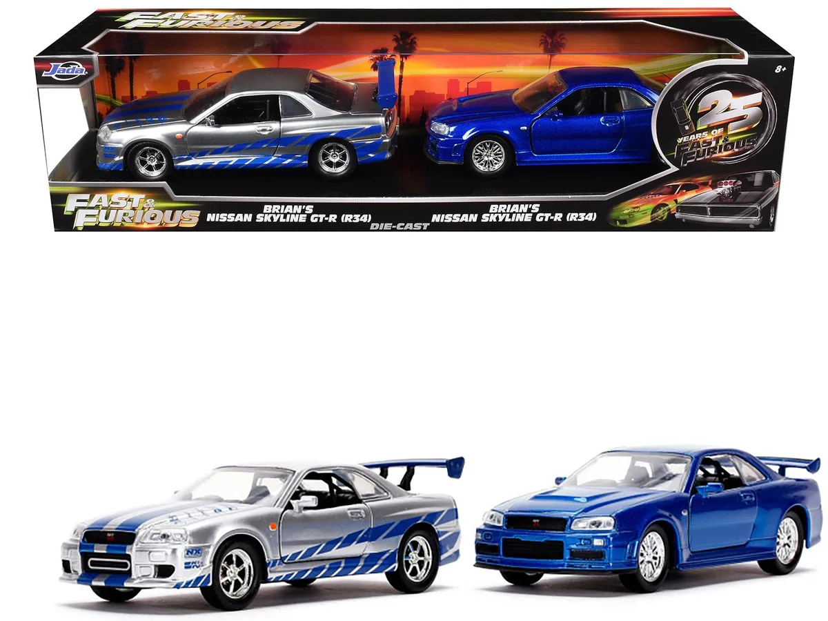 Jada Jada "25 Years of Fast &amp; Furious" 1/32 BNR34 2-Car Set — product photo