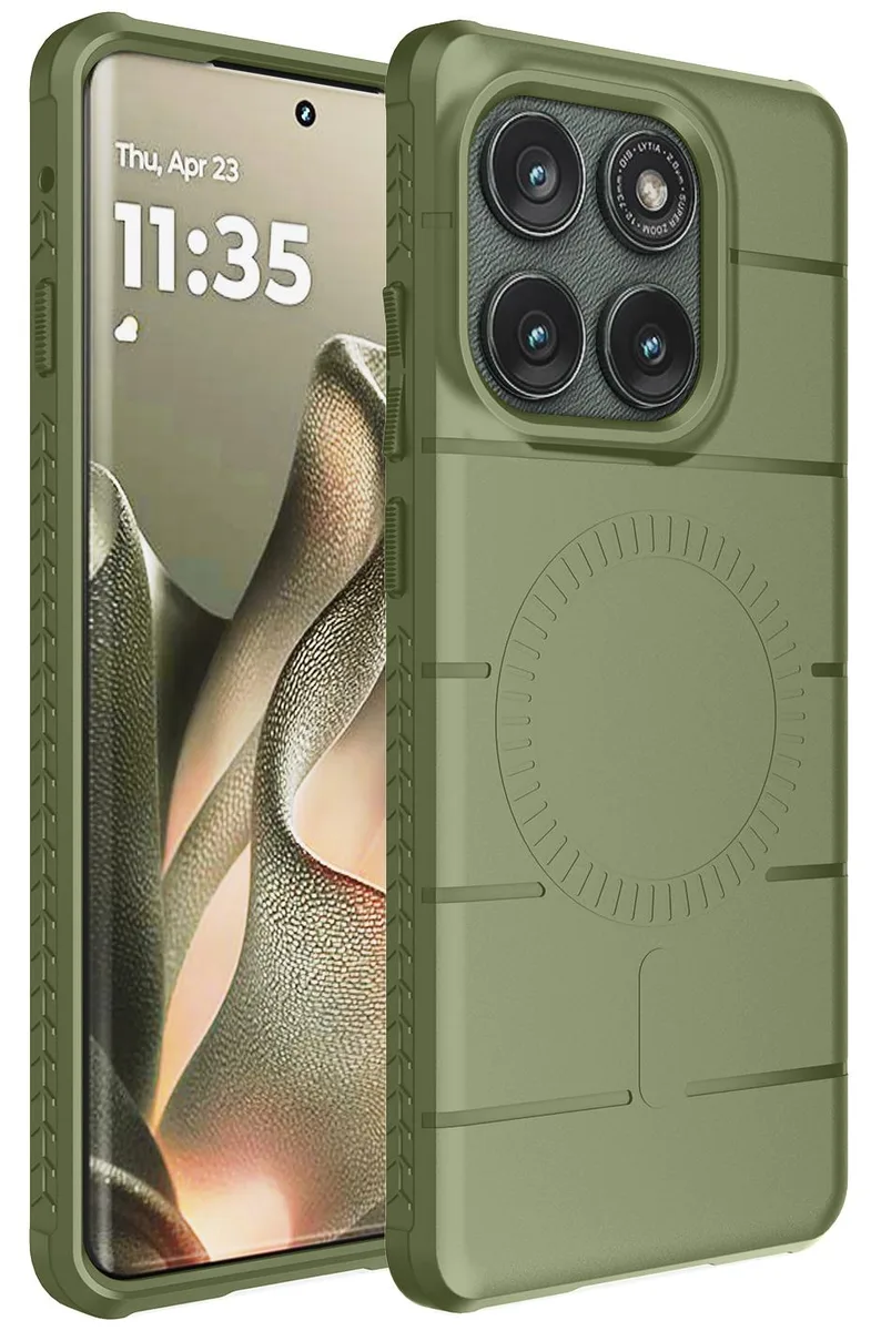 Nakedcellphone Nakedcellphone Flex Case Motorola Edge 2025 Olive Green MagSafe — product photo