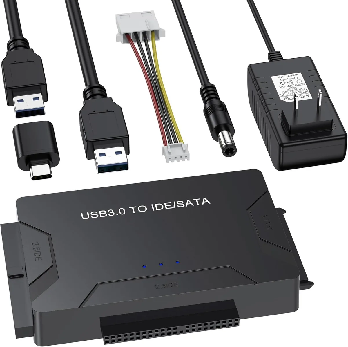 AUTYUE AUTYUE USB 3.0 &amp; Type C to IDE SATA Adapter 12V 2A Power 2.5 3.5 inch — product photo