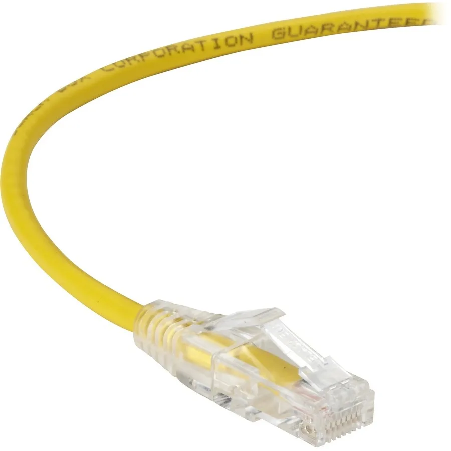 Black Box Corporation Black Box Slim-Net 7ft RJ-45 Cat6a Snagless Patch Cable Yellow — product photo
