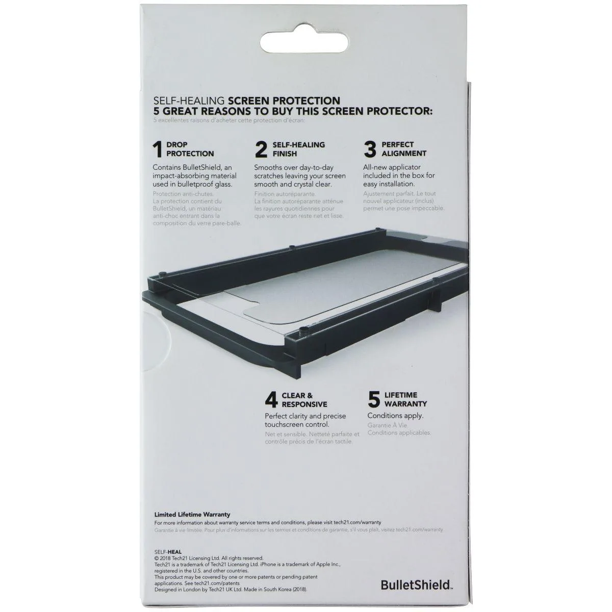 Clear PET screen protector with applicator for iPhone 8 Plus and 7 Plus