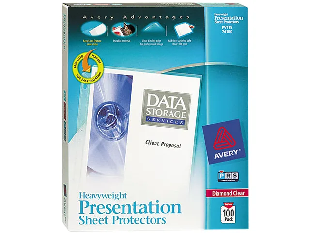 Clear plastic sheet protectors in a 100 pack for 8.5 x 11 inch papers