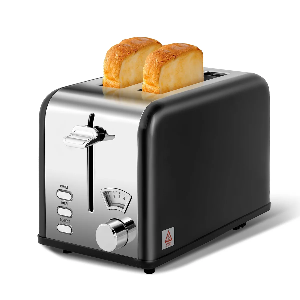 2-Slice Toaster 1.5" Slot 700W Black — product photo